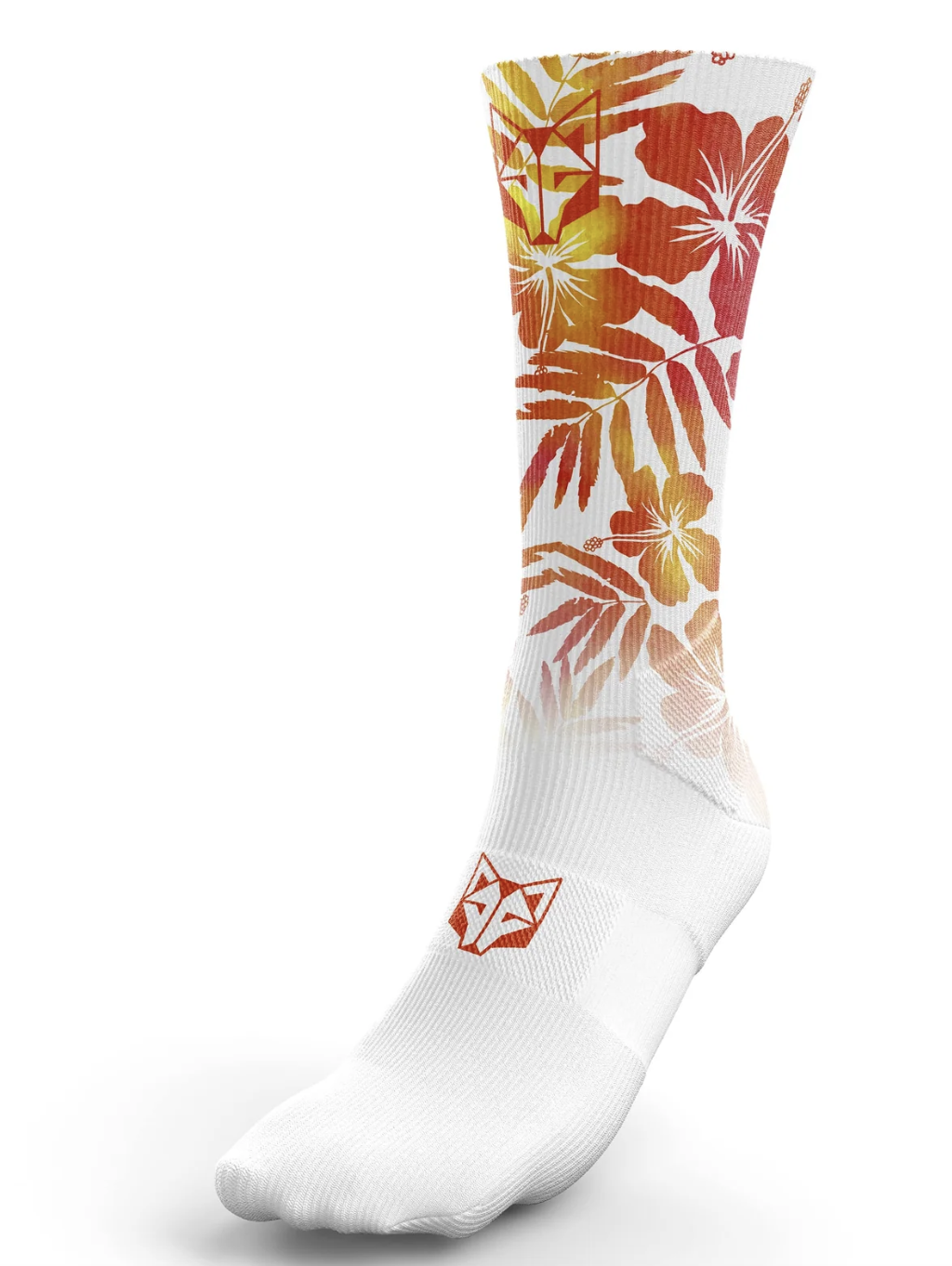 Chaussettes multisport haute floral orange - OTSO