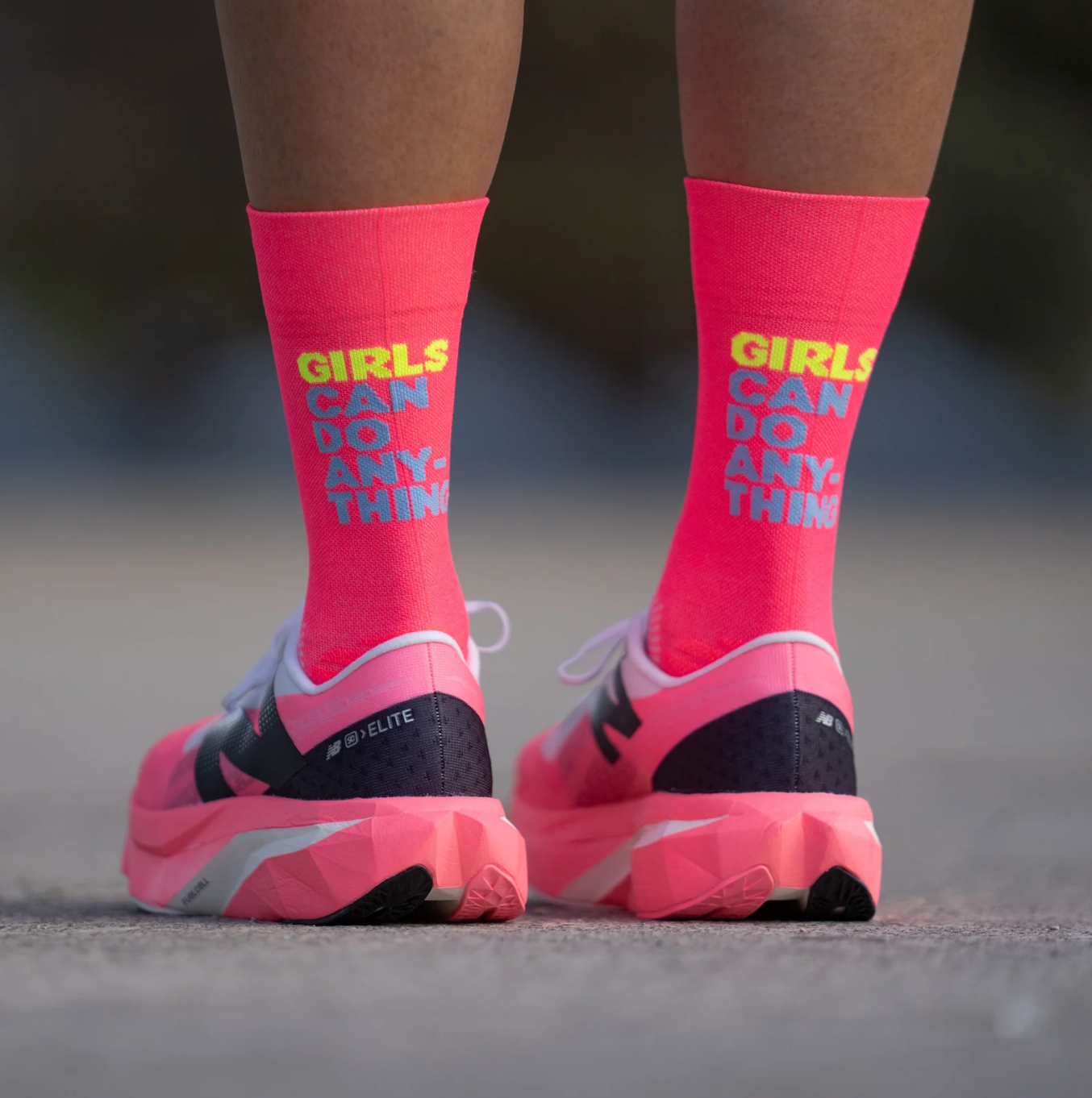 Chaussettes running Sporcks - GIRLS CAN DO Pink