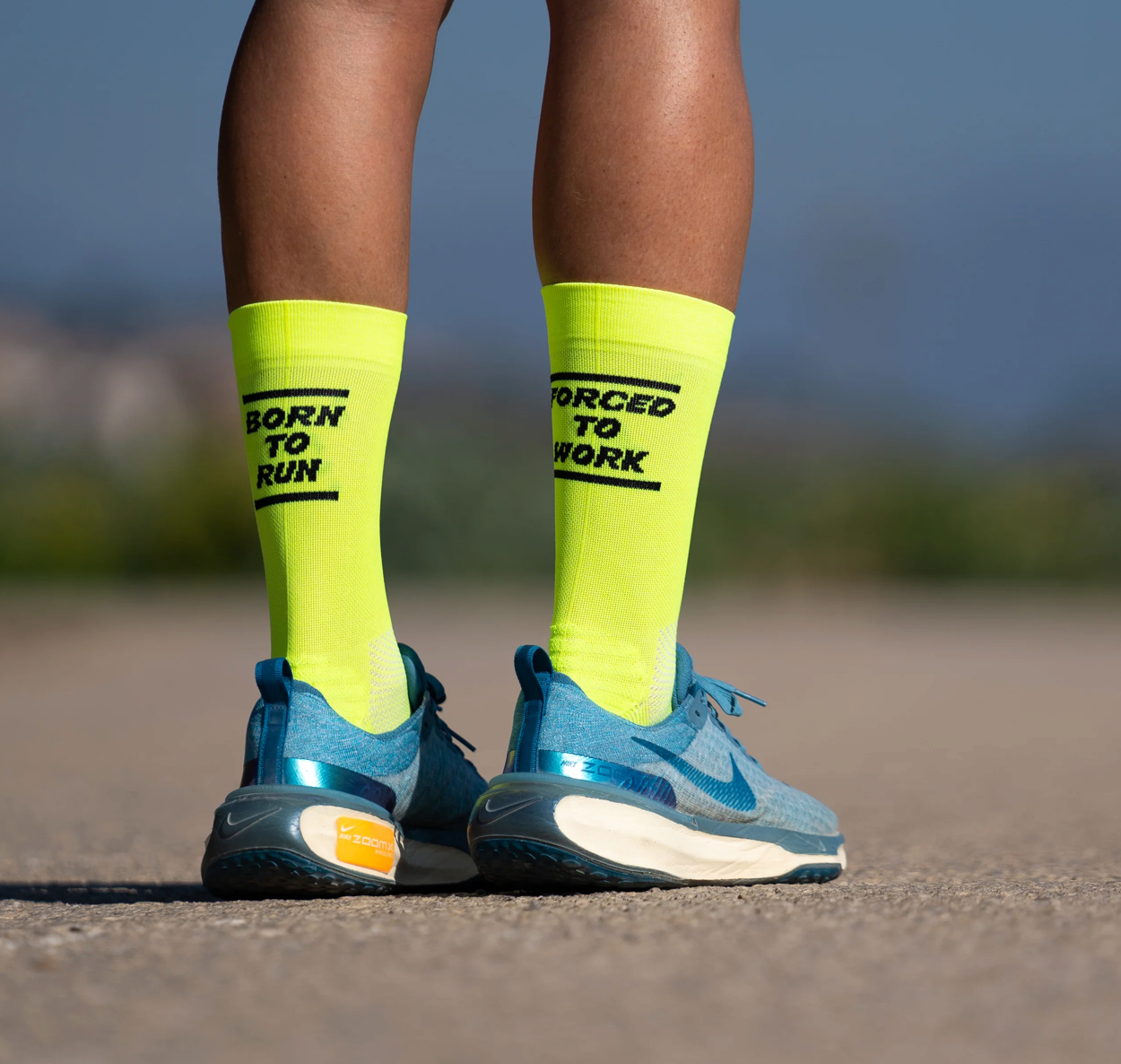 Chaussettes running Sporcks - Born to run - yellow