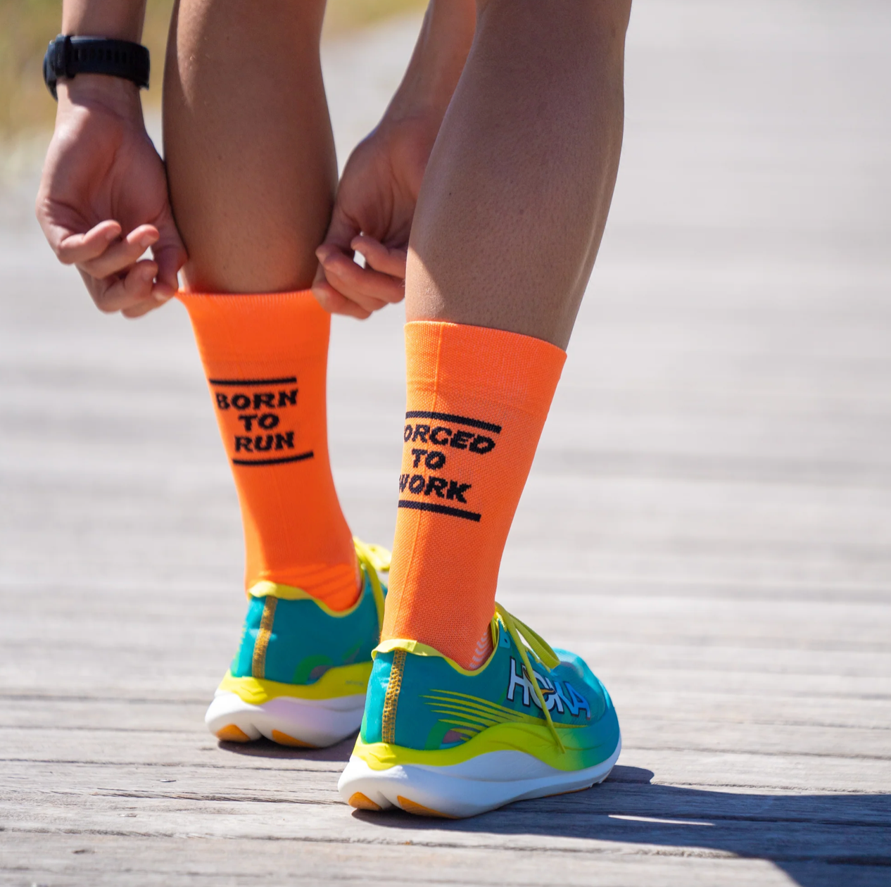 Chaussettes running Sporcks - Born to run ORANGE