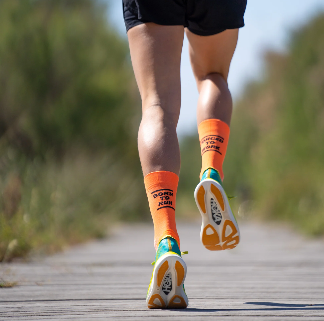 Chaussettes running Sporcks - Born to run ORANGE