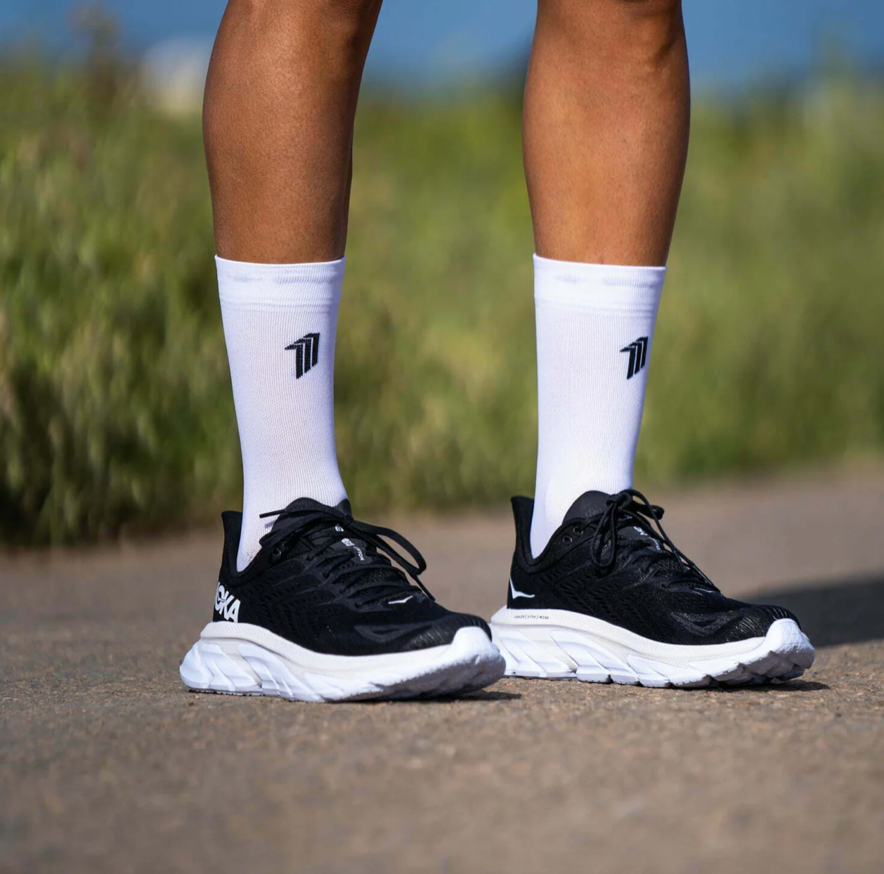 Chaussettes running Sporcks - SEVEN MILE Blanc