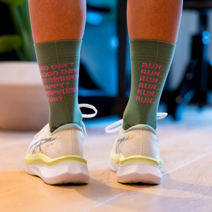 Chaussettes running Sporcks - JUST RUN KAKI
