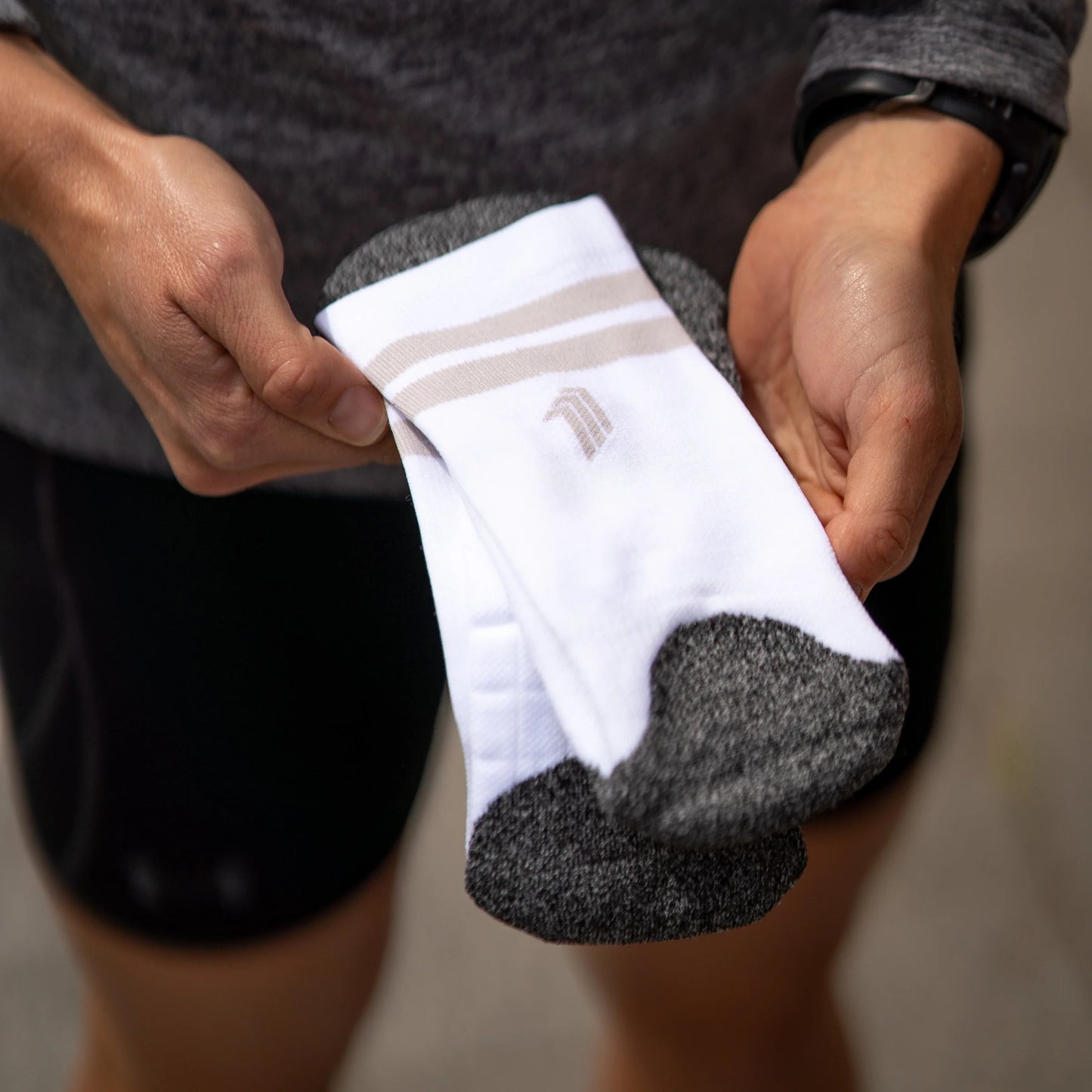 Chaussettes running Sporcks ULTRALIGHT white grey