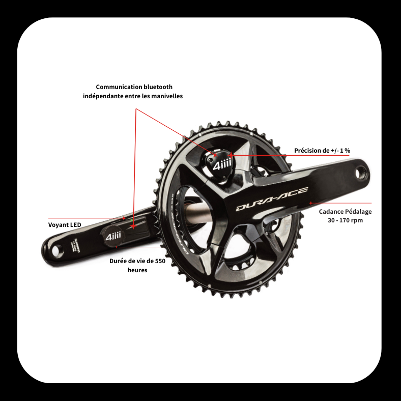 Pedalier capteur de puissance à gauche Précision 3 Shimano Ultégra R8100  52/36 175mm - 12V