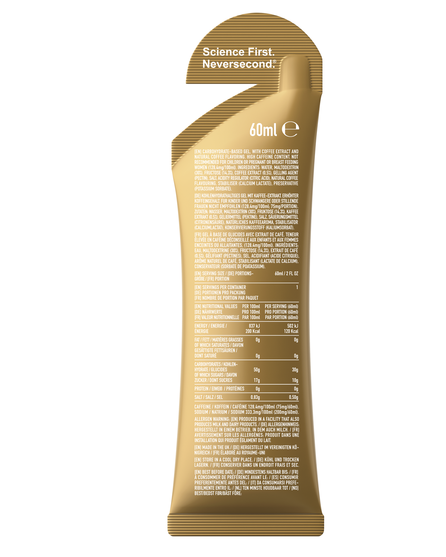 Energy Gel C30+  60ml Espresso / Caféine - Neversecond