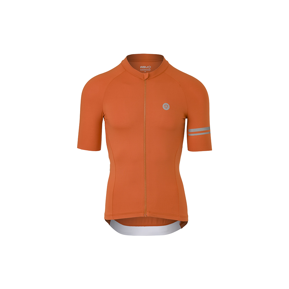 maillot de vélo manche courte homme Solid performance ice tea orange - AGU