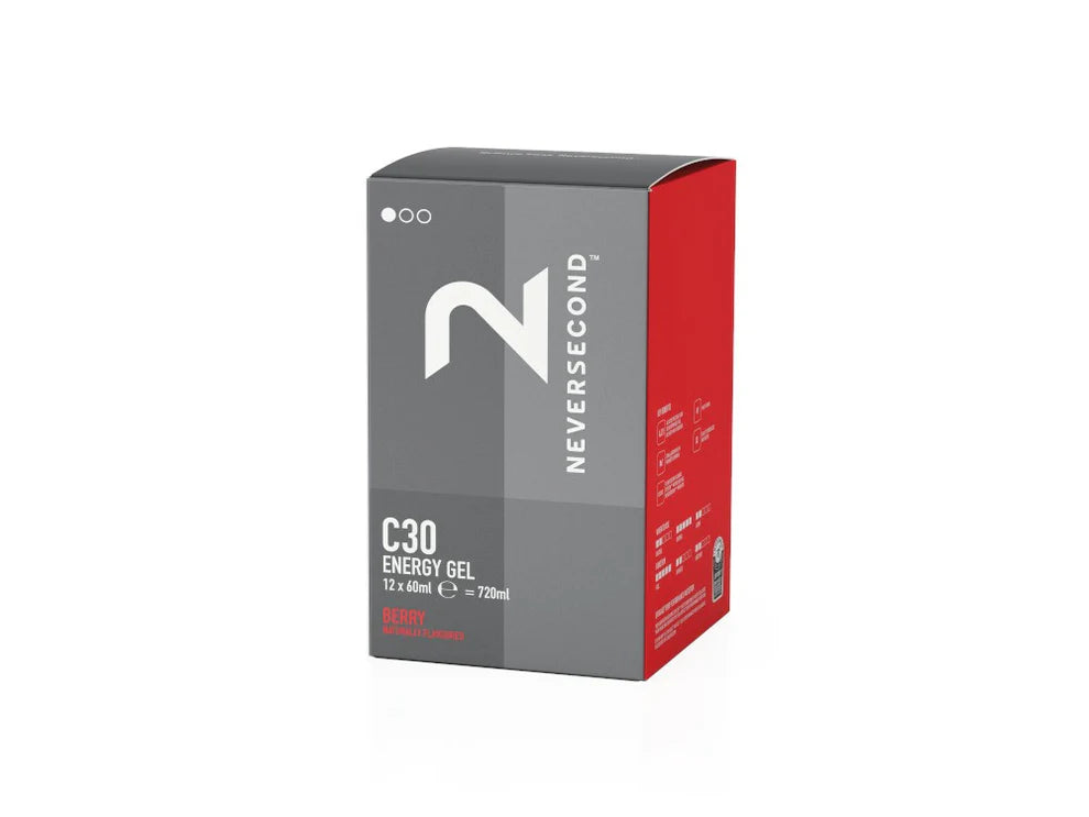 Boite de 12 energy gel C30 Berry - Neversecond