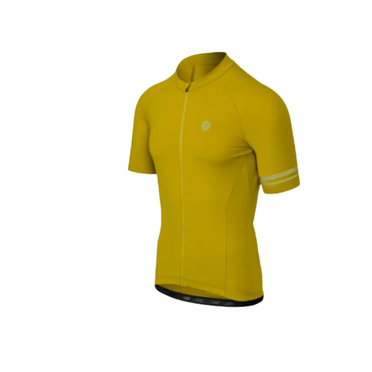 Maillot de vélo jaune moutarde homme