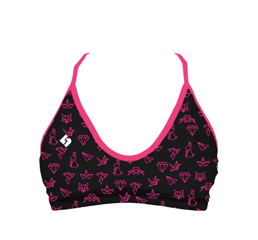 Ensemble de maillot de bain origami black and pink fluo