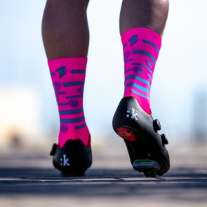 Chaussette vélo Sporcks - SPINDLERS HUT PINK