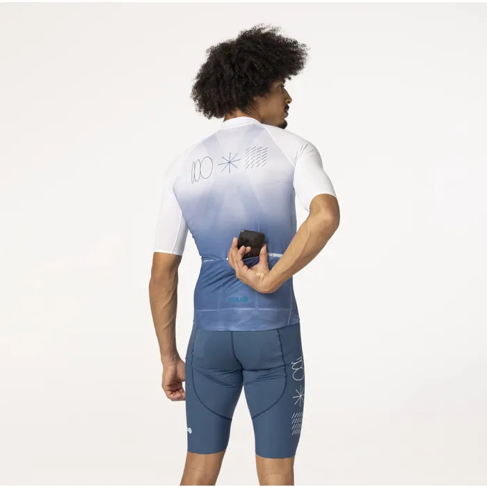 Maillot de vélo classic SS Breakaway Homme Dip Dye Denim Bleu - AGU