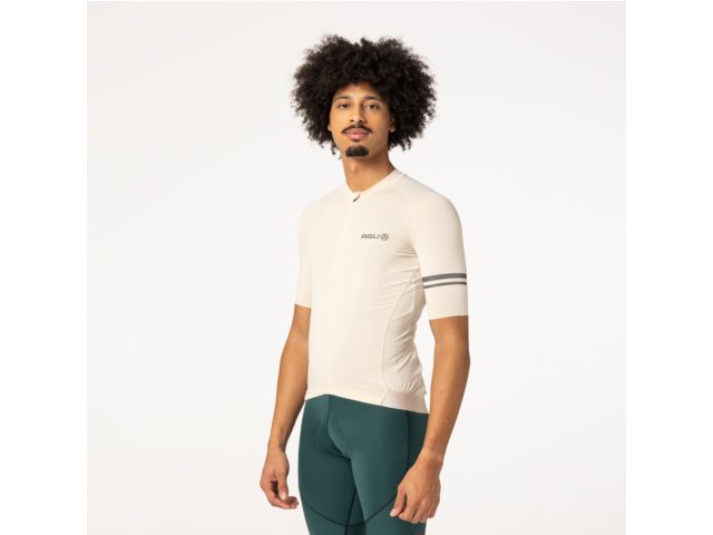 Maillot de vélo manche courte performance solid - Homme - Peanut Cream AGU