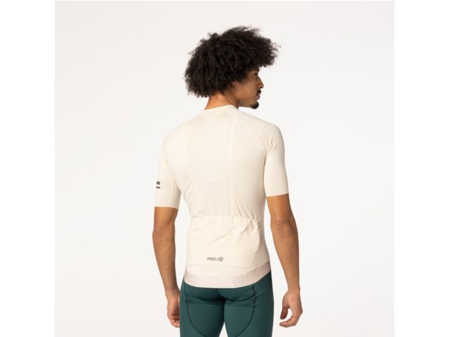 Maillot de vélo manche courte performance solid - Homme - Peanut Cream AGU