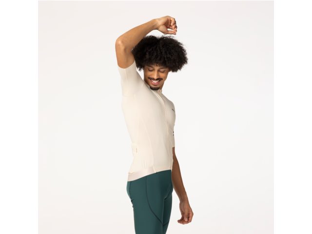 Maillot de vélo manche courte performance solid - Homme - Peanut Cream AGU