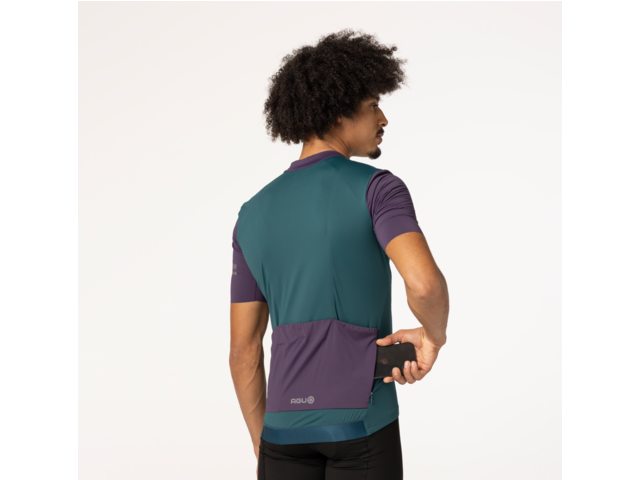Maillot de vélo colorblock SS Performance homme vert - AGU