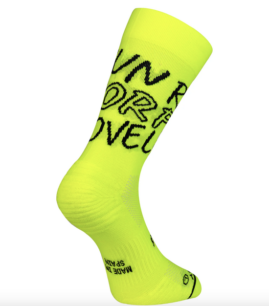 Chaussettes running  Sporcks RUN FOR LOVE YELLOW