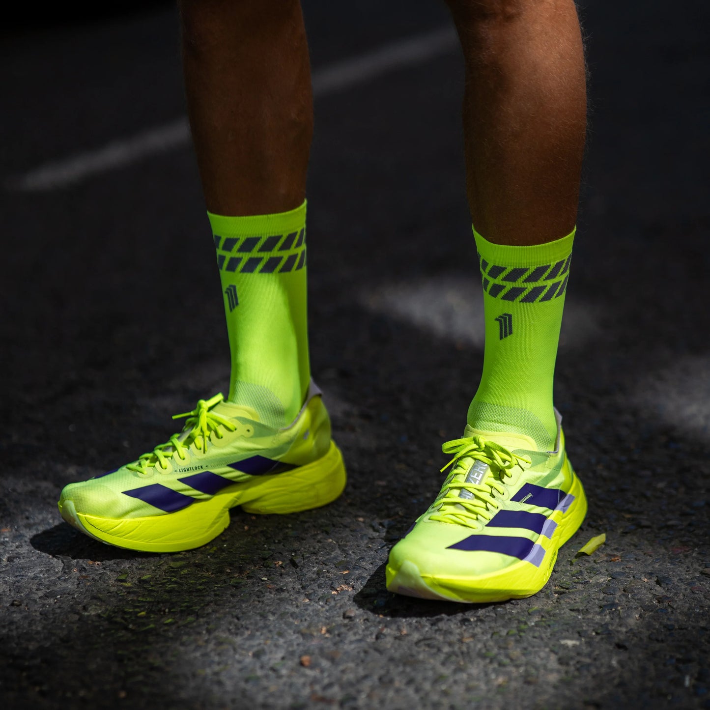 Chaussettes running Sporcks ultralight stripe yellow