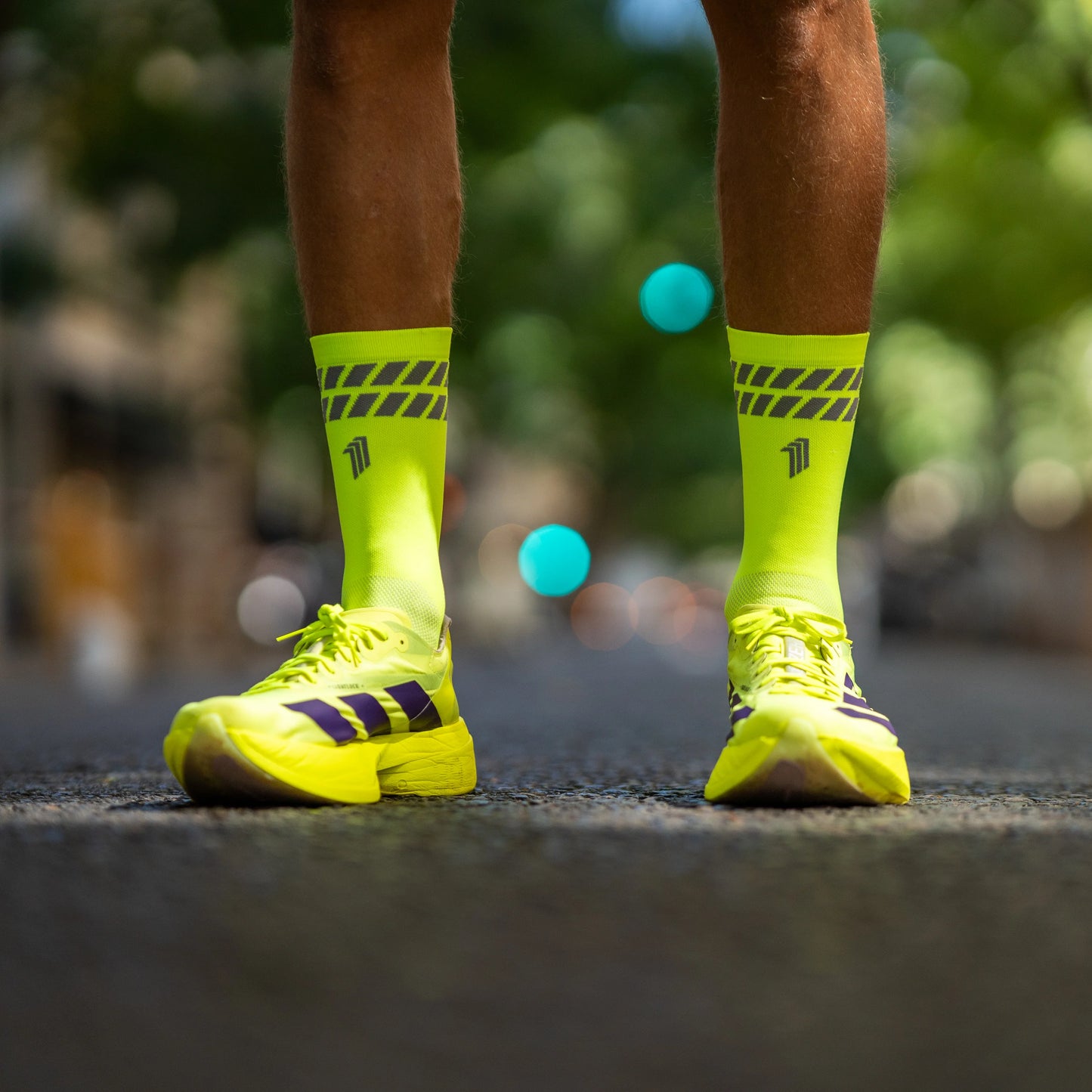 Chaussettes running Sporcks ultralight stripe yellow