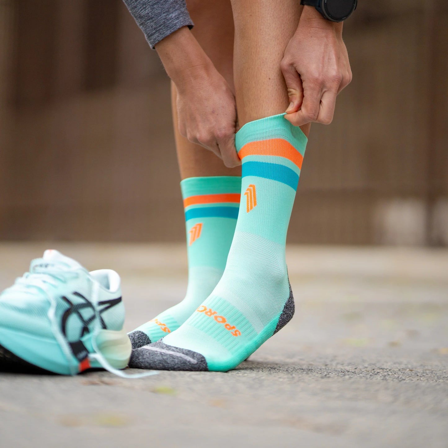 Chaussettes running  Sporcks ULTRALIGHTgreen orange