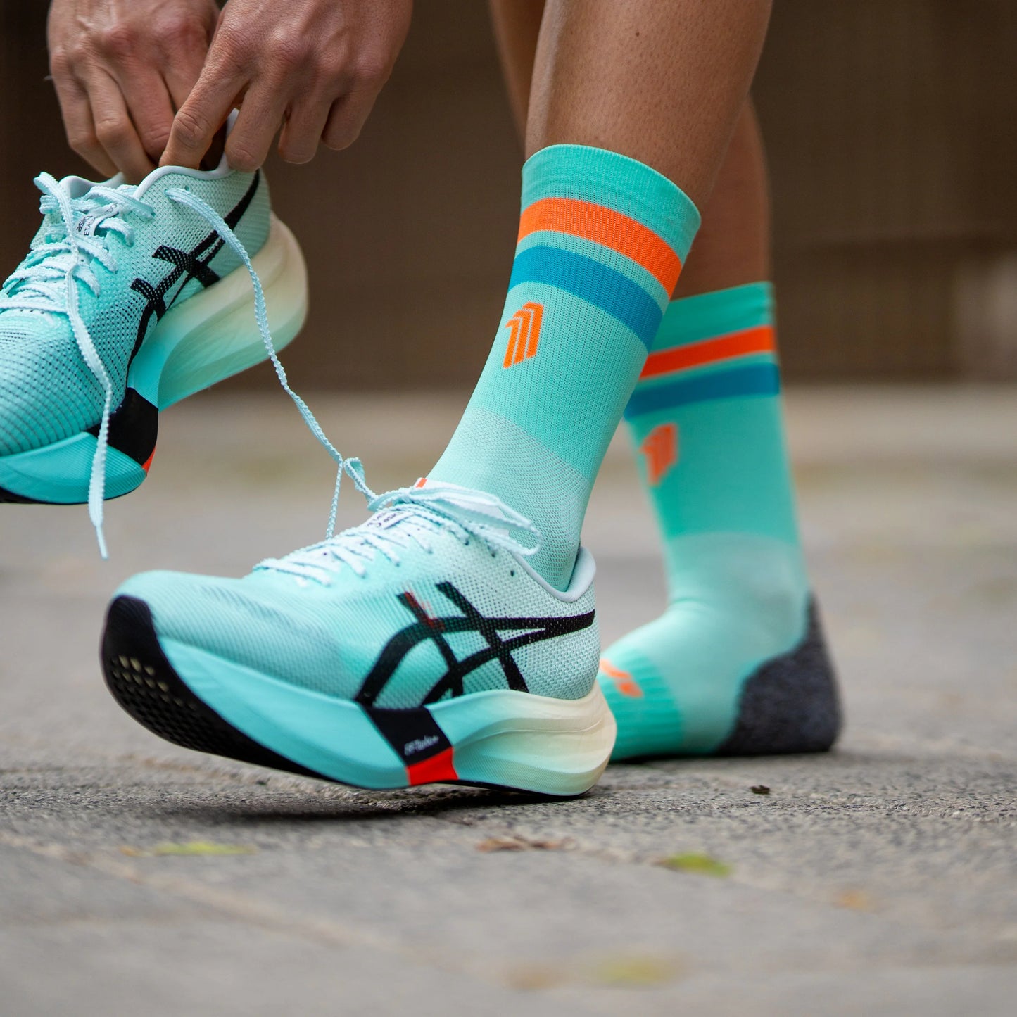Chaussettes running  Sporcks ULTRALIGHTgreen orange