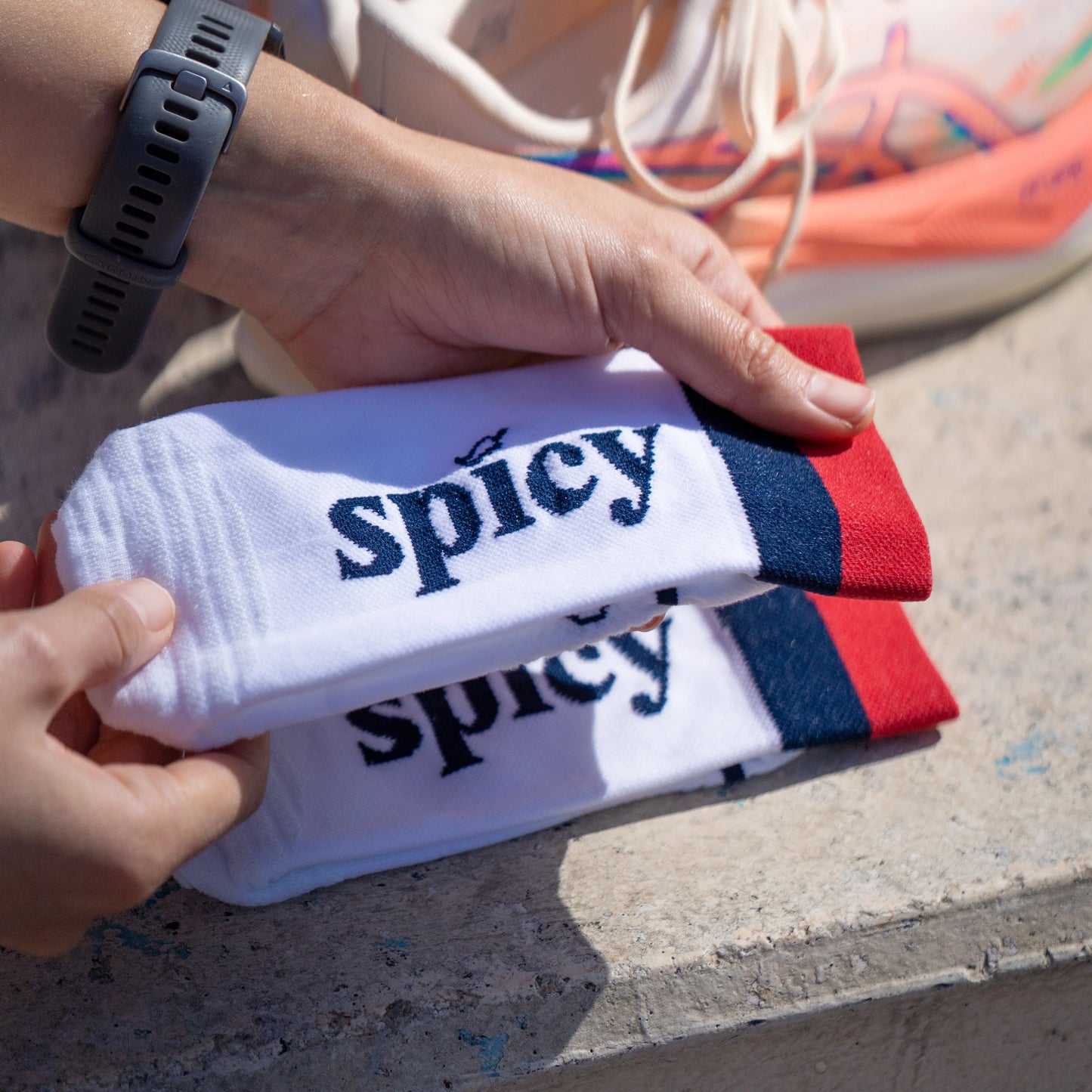 Chaussettes running Sporcks Spicy White