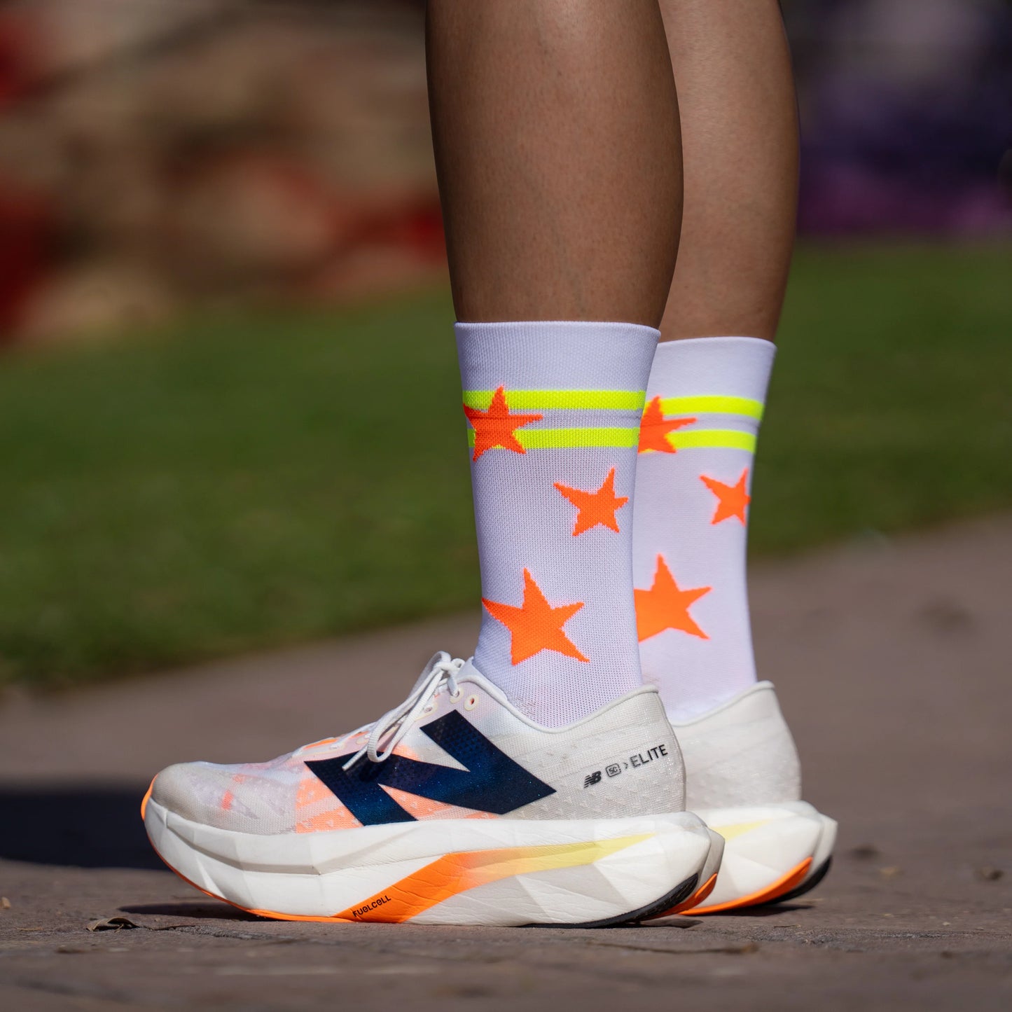 Chaussettes running Sporcks run star orange