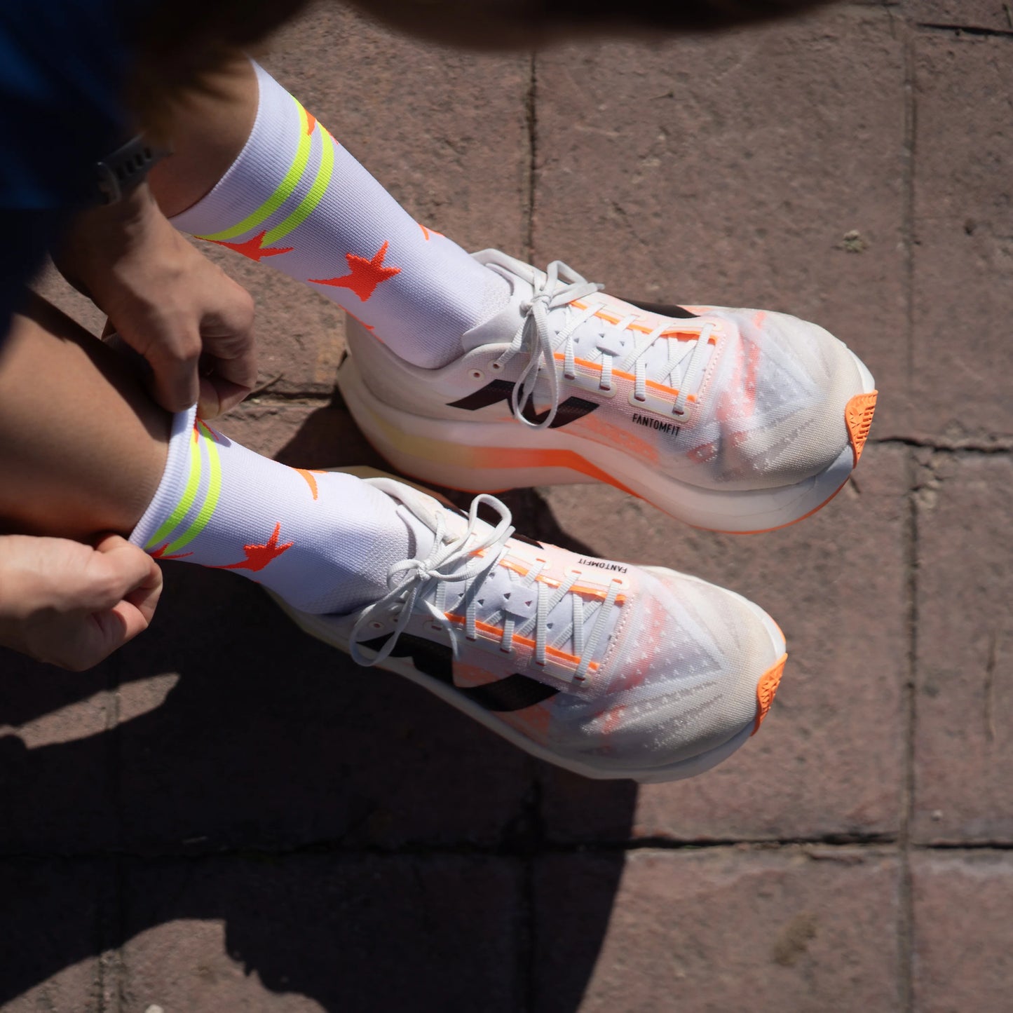 Chaussettes running Sporcks run star orange