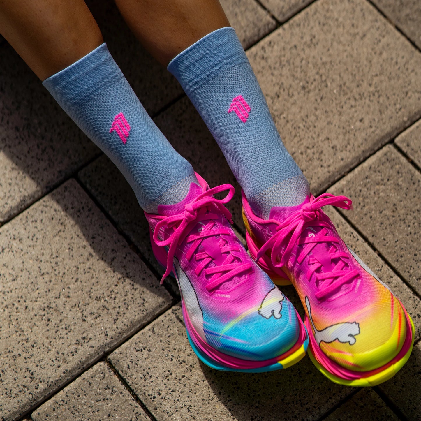 Chaussettes running Sporcks Girl Power Blue