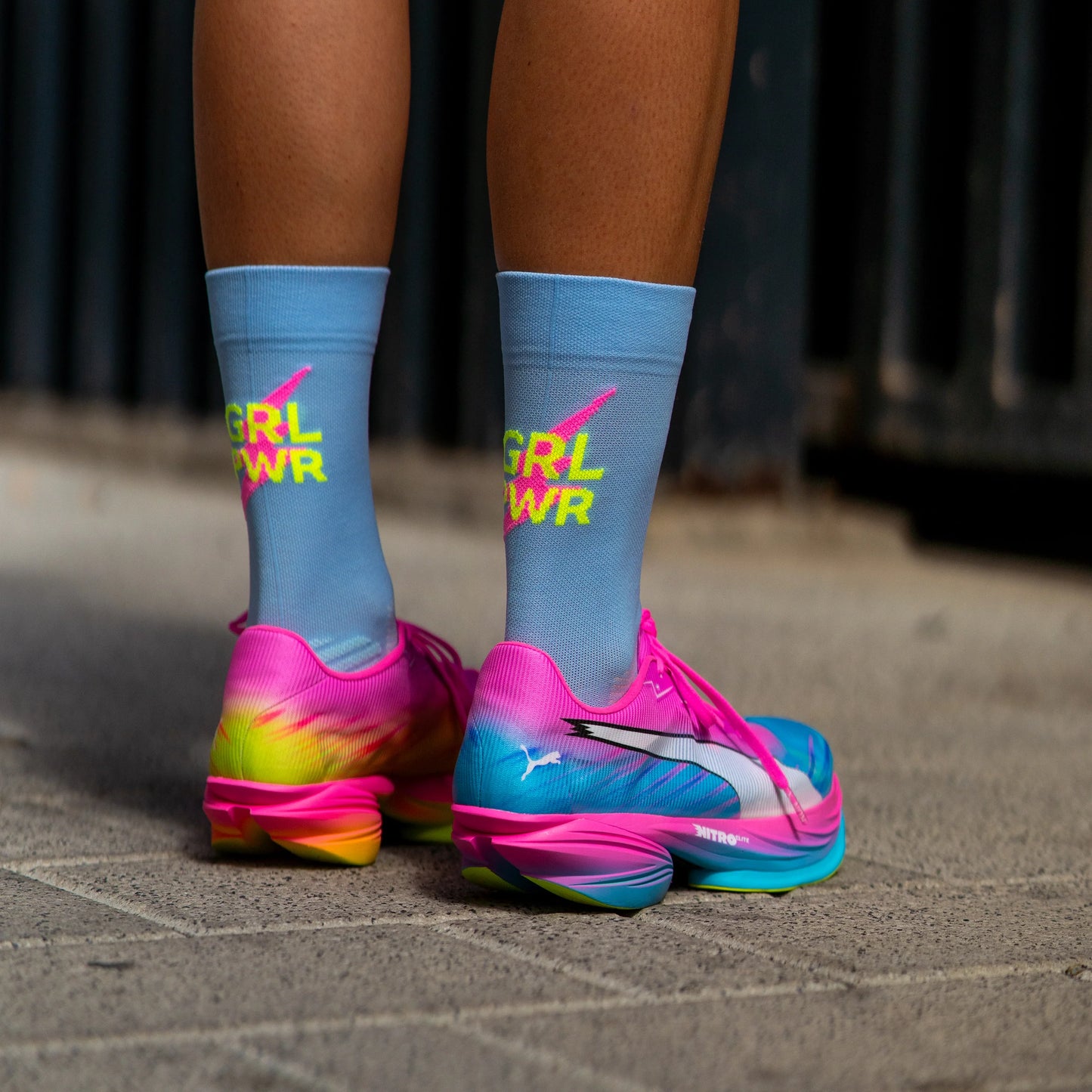 Chaussettes running Sporcks Girl Power Blue