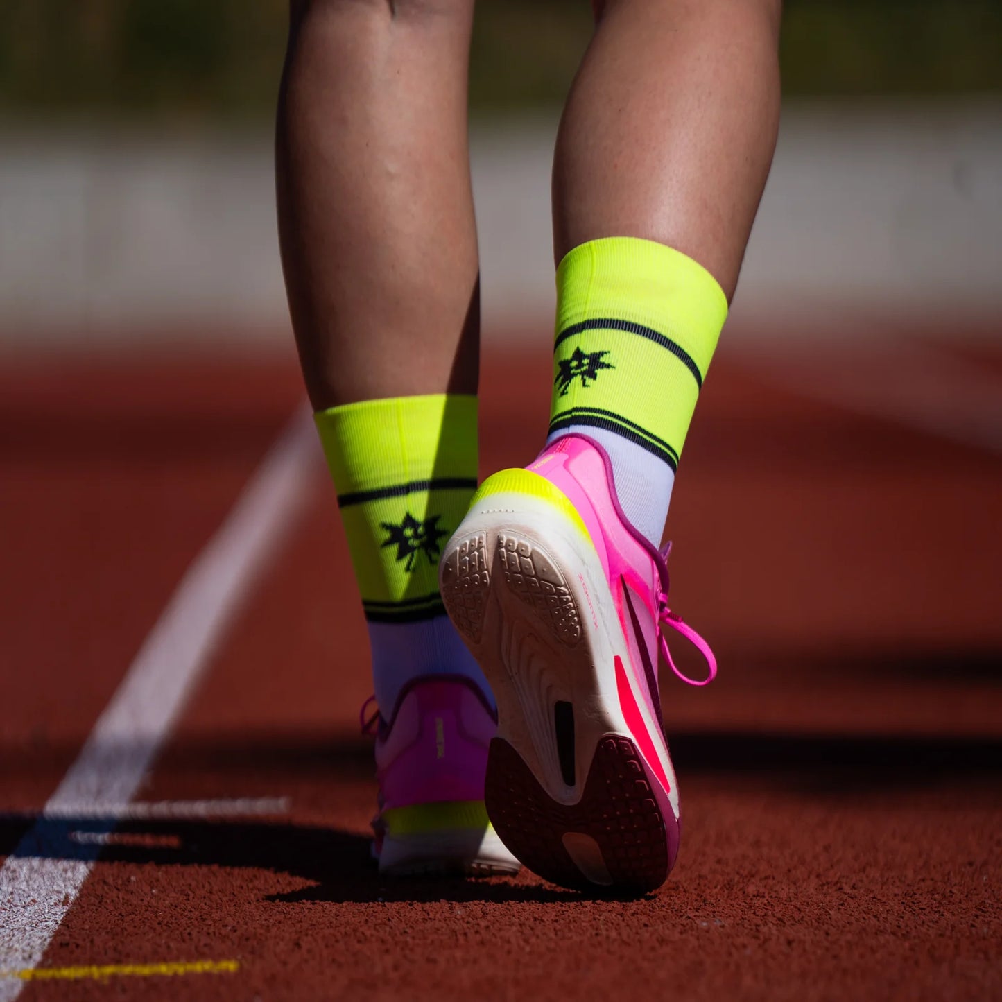 Chaussettes running Sporcks Star Yellow