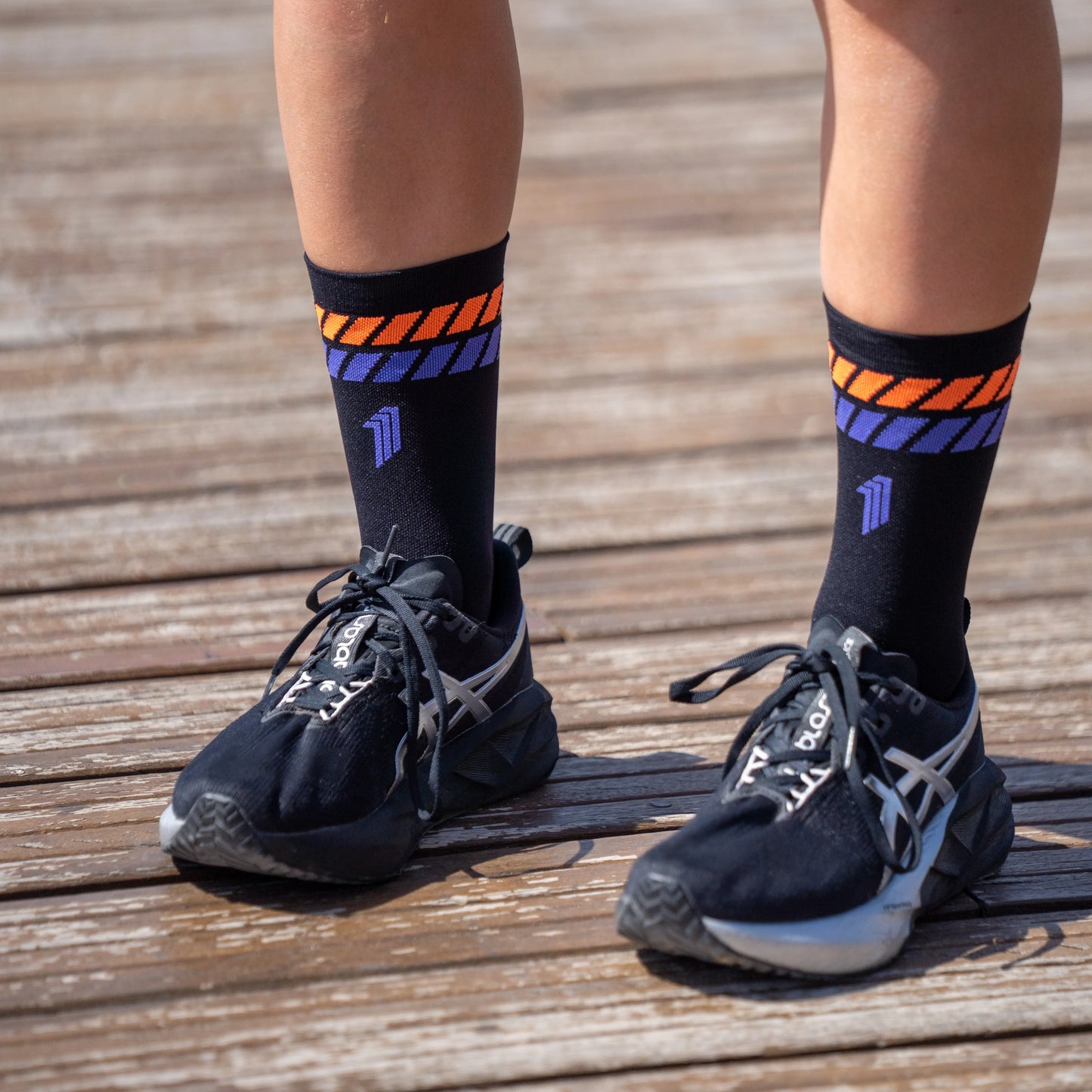 Chaussettes running Sporcks ultralight stripe black