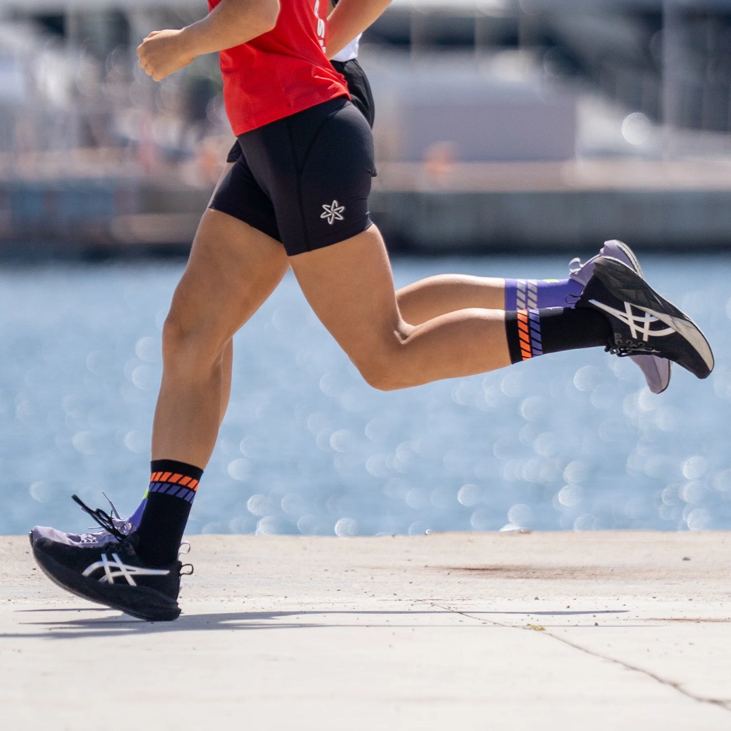 Chaussettes running Sporcks ultralight stripe black
