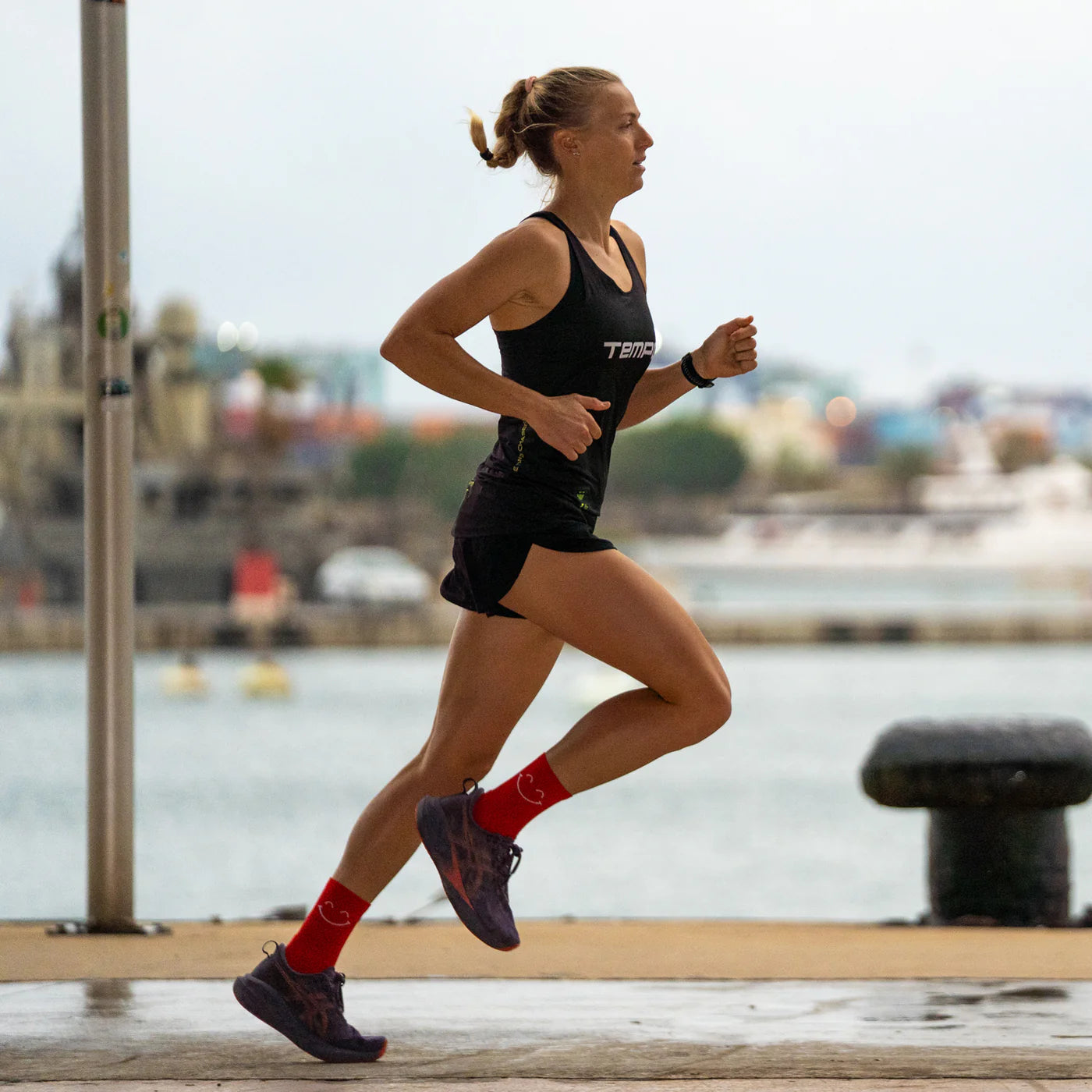 Chaussettes running  Sporcks Happy Mode Red