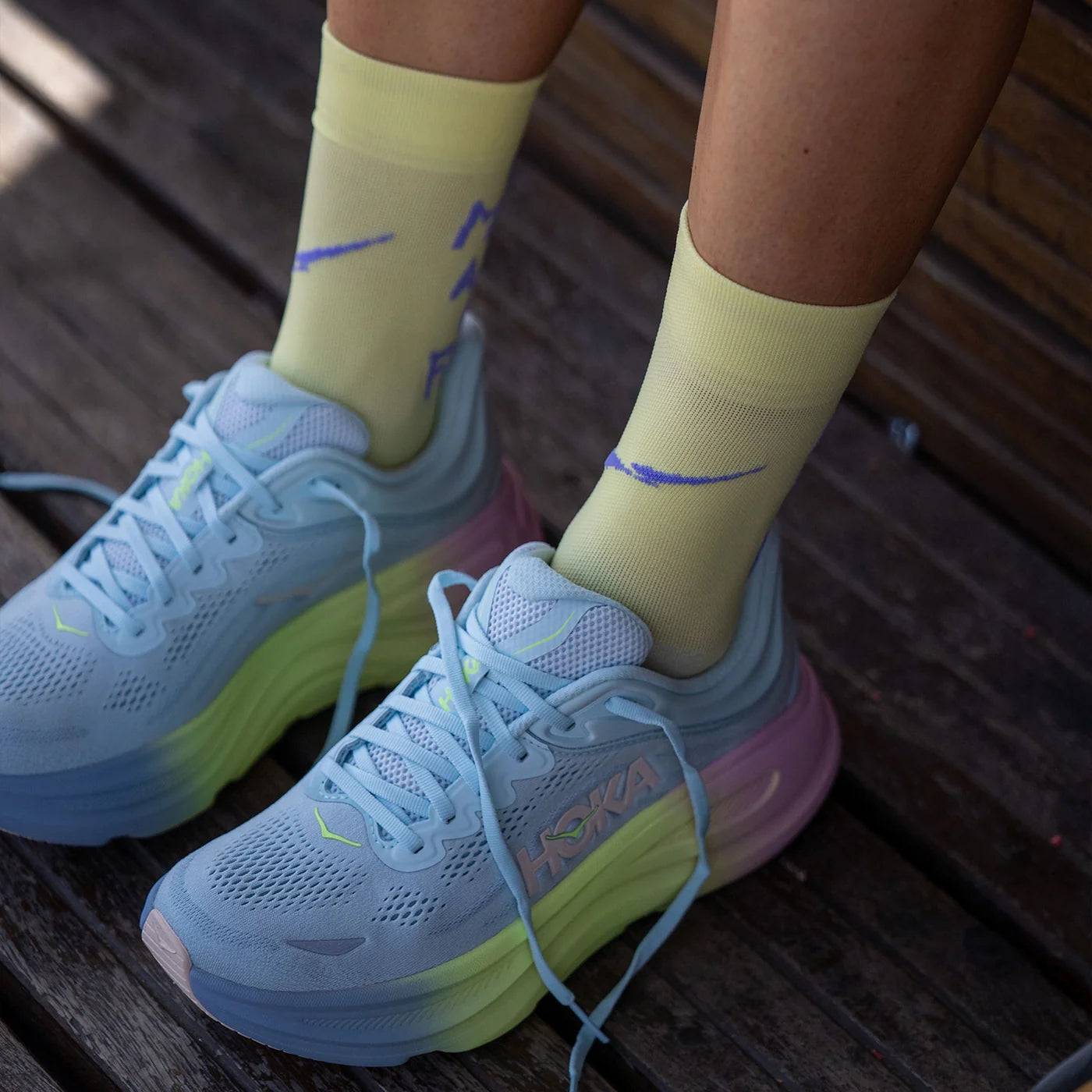 Chaussettes running Sporcks Make any Days yellow