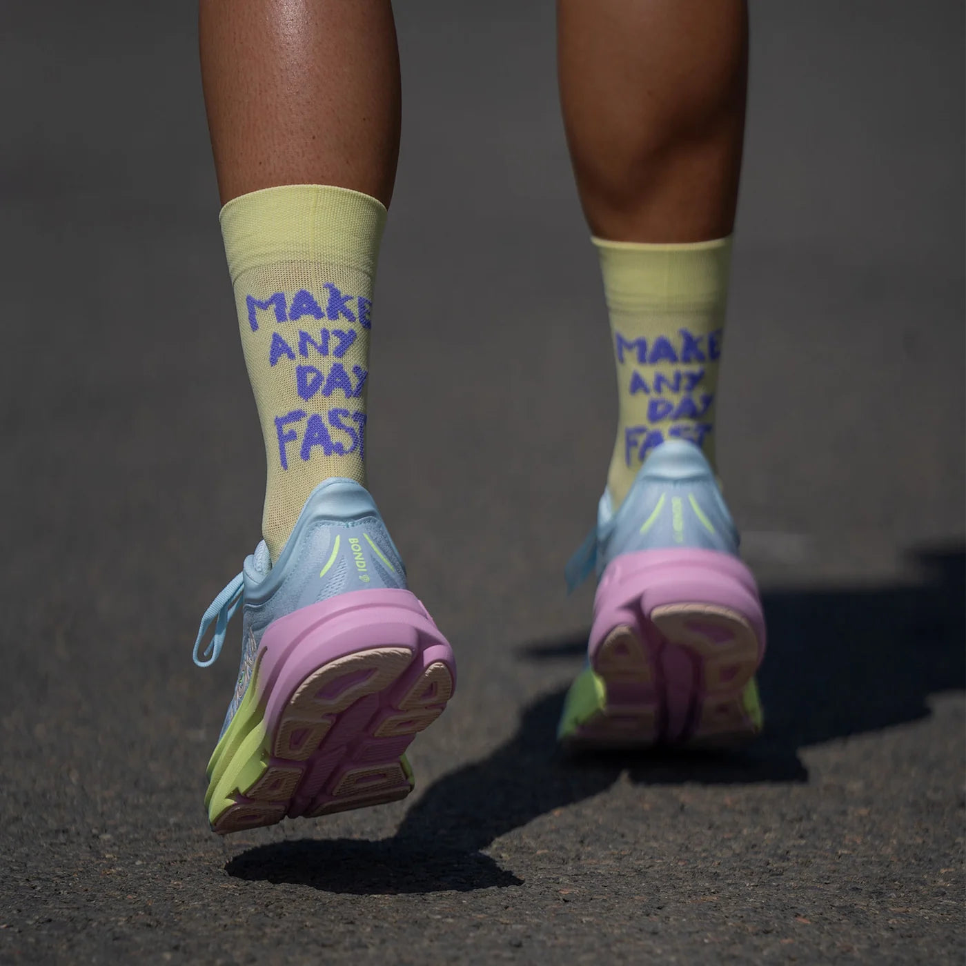 Chaussettes running Sporcks Make any Days yellow