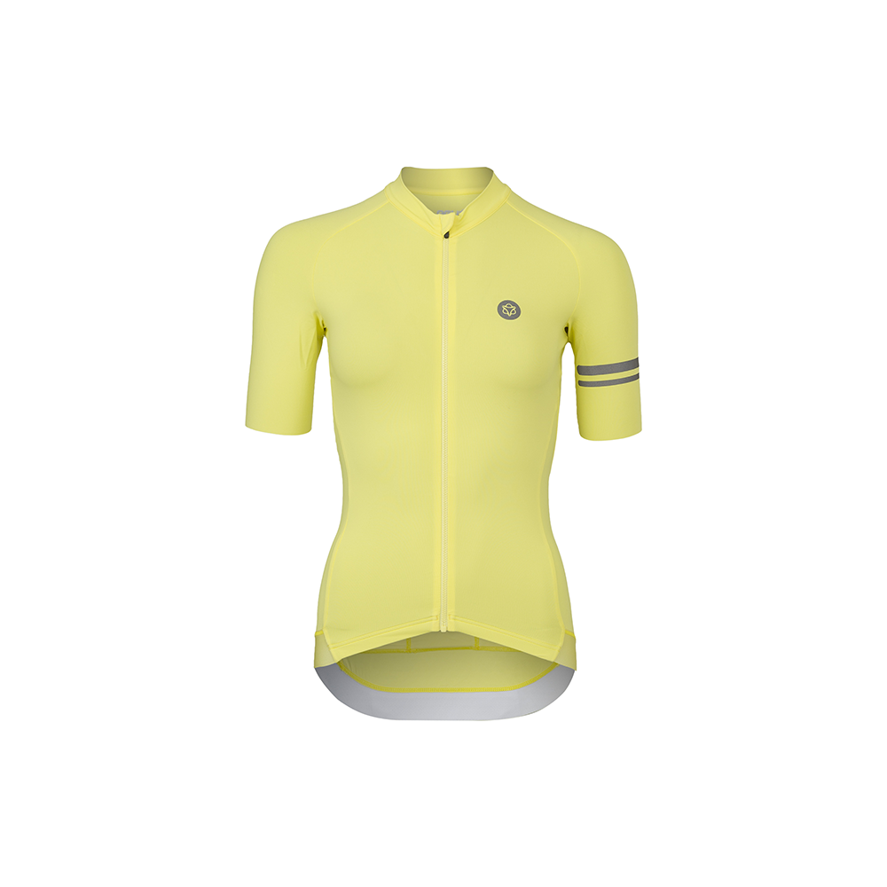 maillot de vélo manche courte femme Solid performance yellowtail - AGU