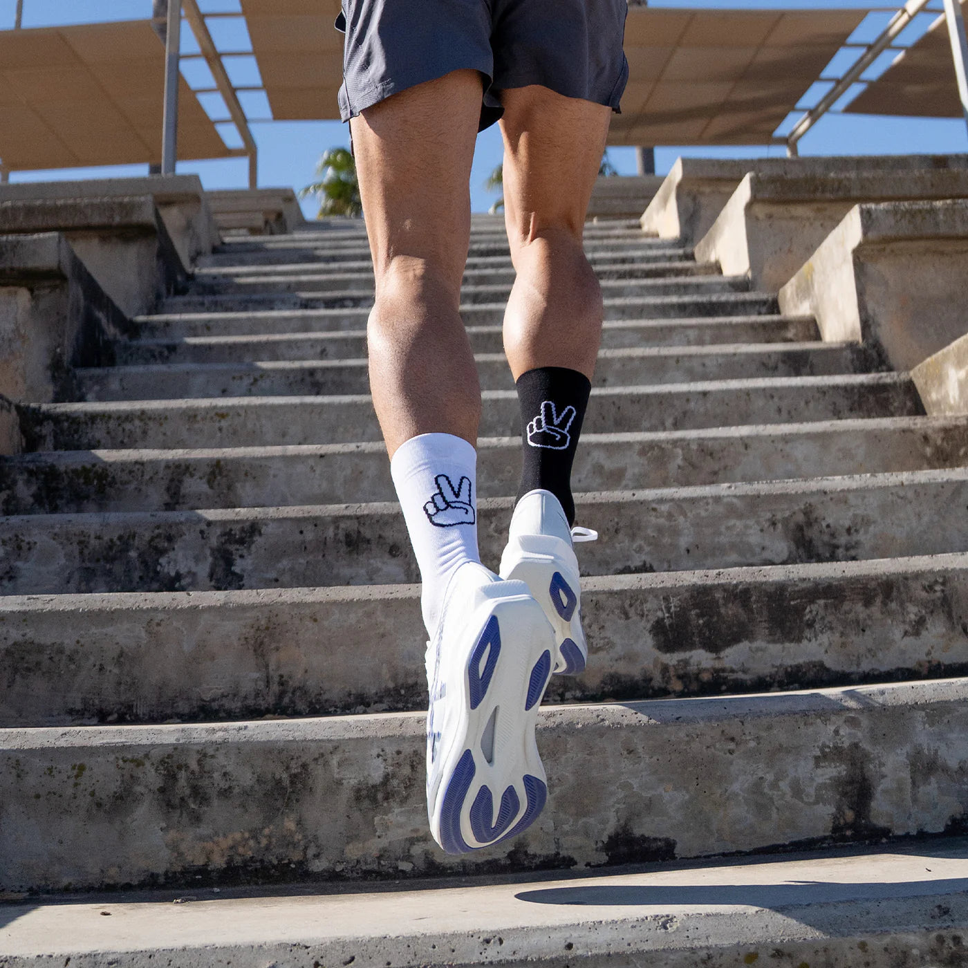 Chaussettes running Sporcks UP BLACK & WHITE