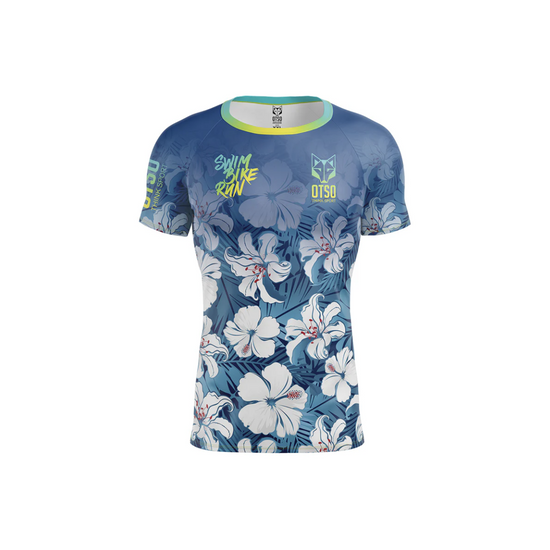 Textile homme T-shirt Swim bike run flower - OTSO