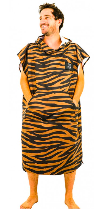 Travel poncho jacquard zebra black waffle Adulte - ALL IN