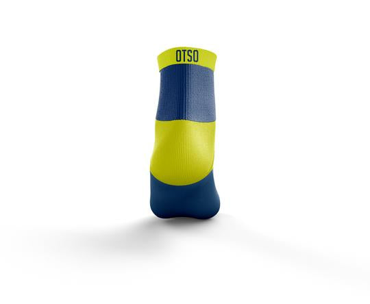 Chaussettes multisport basses bleu électrique/jaune - OTSO